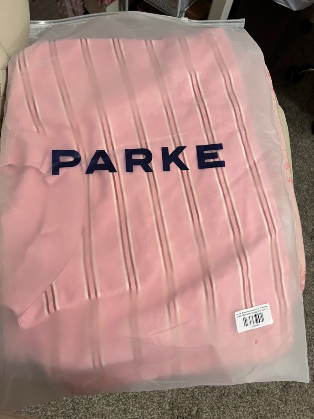 Parke Striped Mockneck Pullover in Sweetheart Stripe L/XL - Picture 2 of 6